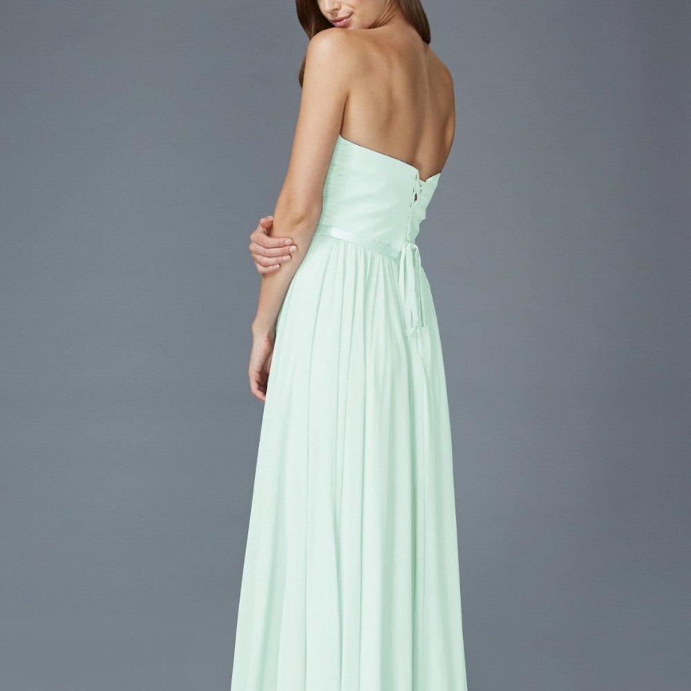 NEW MINT EVENING LONG MAXI - Strapless Sweetheart A-Line Prom Dress Gl2069 - Picture 2 of 7